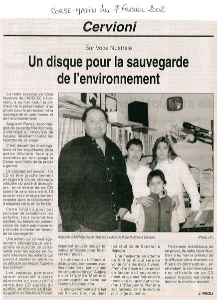 Augustin Planet pour la sauvegarde de l'environnem