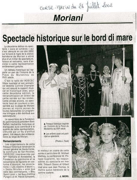 Spectacle historique sur le bord di mare
