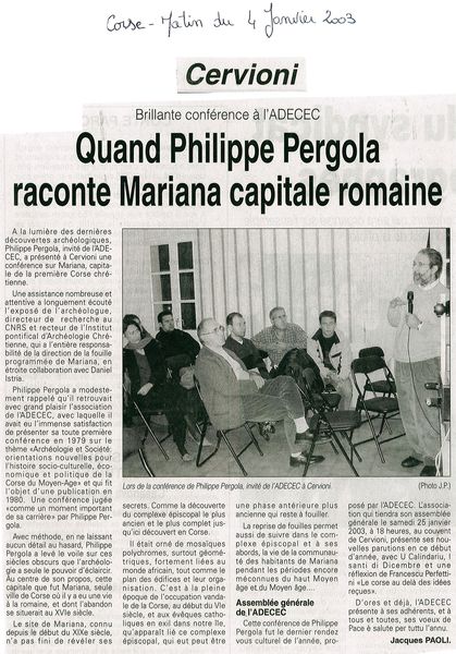 Quand Philippe Pergola raconte Mariana capitale ro