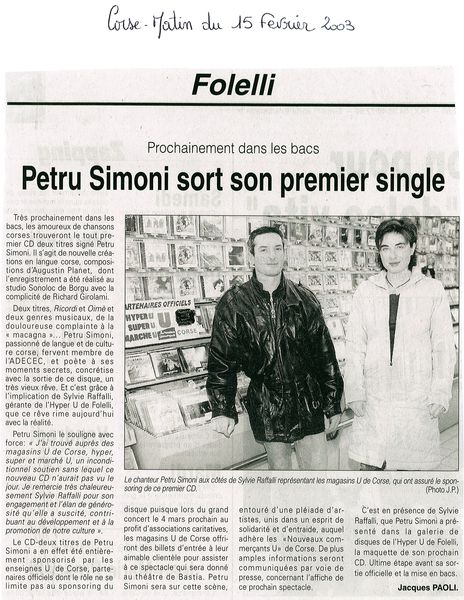 Un CD deux titres signé Petru Simoni 3