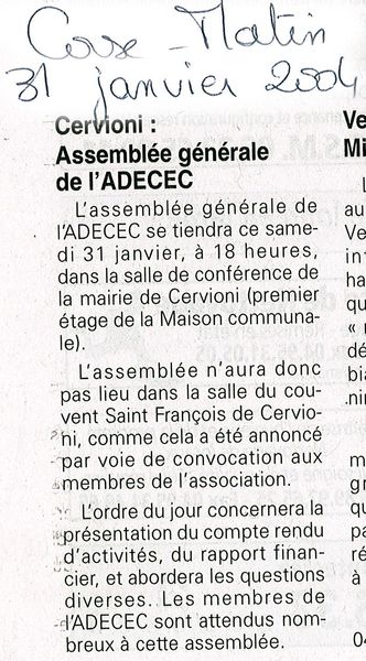 AG de l'ADECEC 2