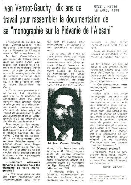 Monographie sur la piévanie d'alesani