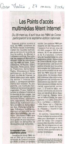 Les Points d'accès multimédias fêtent Internet