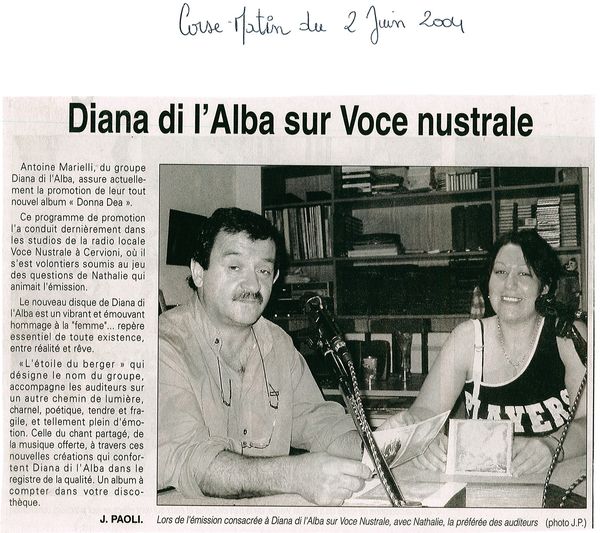 Diana di l'Alba sur Voce Nustrale
