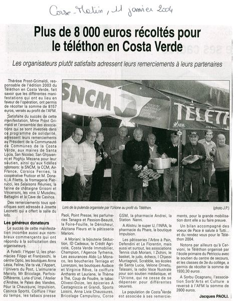 Plus de 8000€ euros récoltés pour le téléthon en C