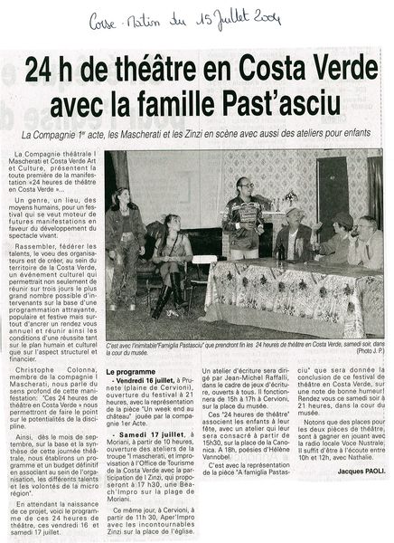 24h de théâtre en Costa Verde avec la famille Past