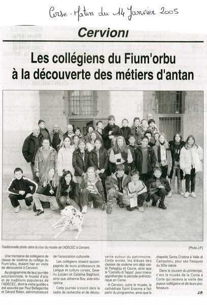 Les collégiens du Fium'orbu 1