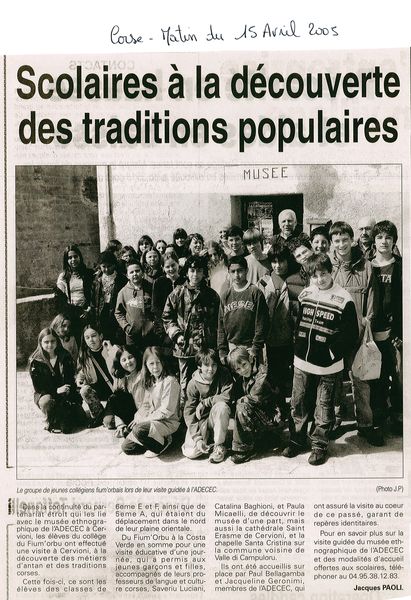 Les collégiens du Fium'orbu 2