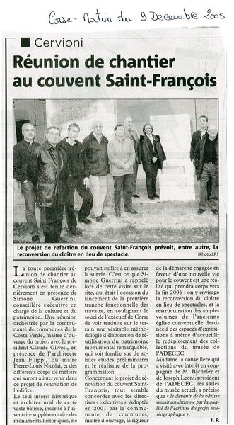 Réunion de chantier au couvent Saint-François