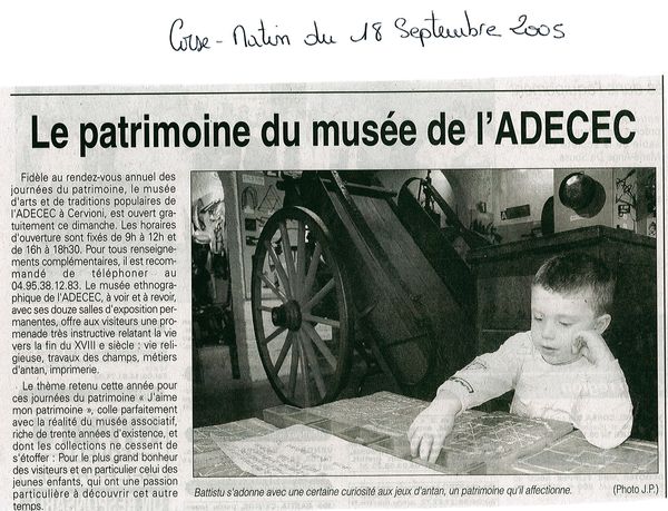Le patrimoine du musée de l'ADECEC