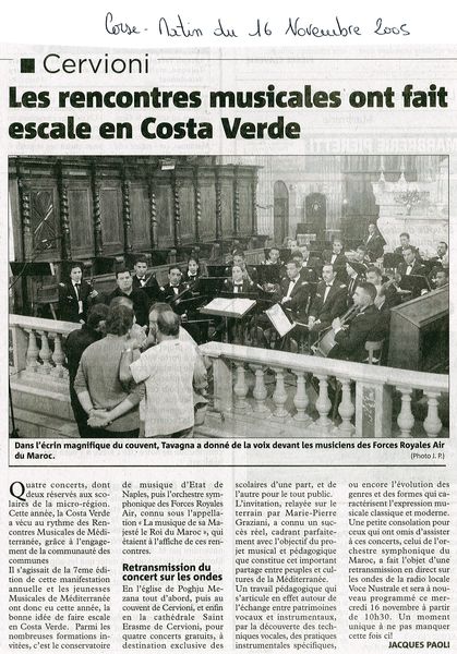 Les rencontres musicales ont fait escale en Costa 