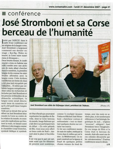 José Stromboni évoquera les origines de la langue 