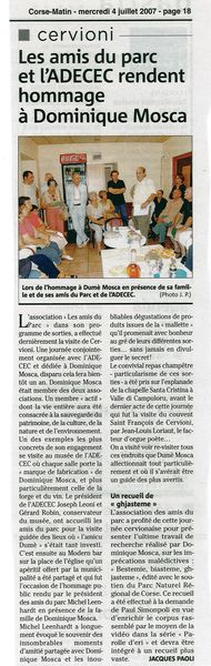 Hommage à Dominique Mosca
