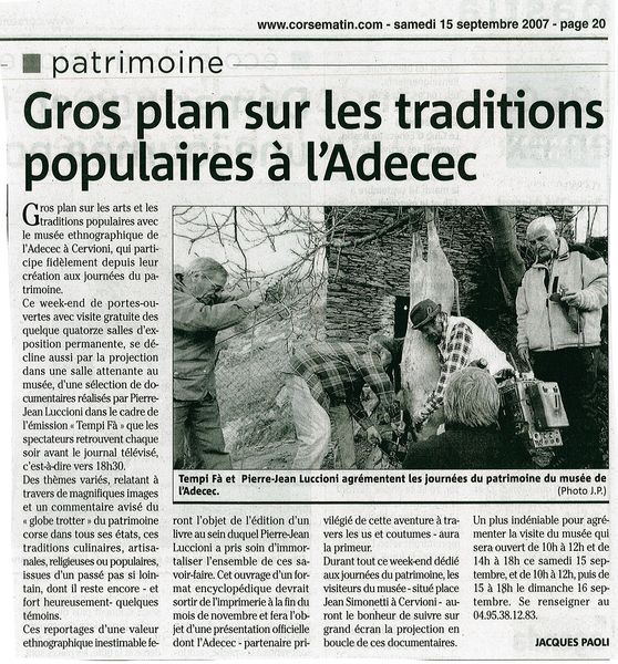 Gros plan sur les traditions populaires à l'ADECEC