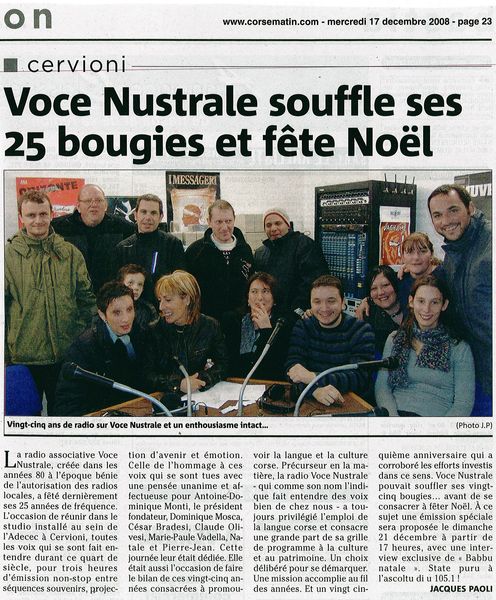 Les 25 ans de Voce Nustrale 1