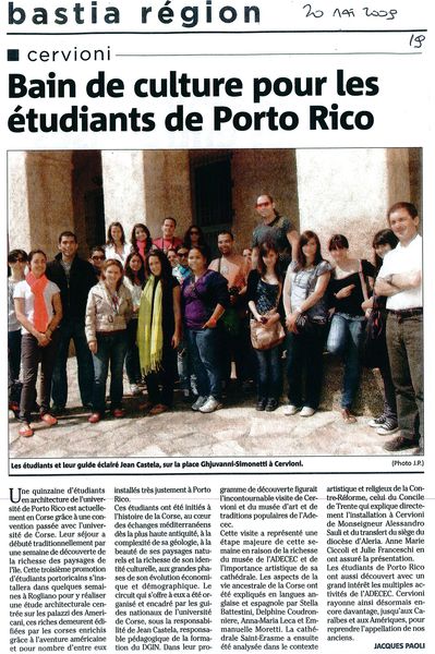 Bain de culture pour les étudiants de Porto Rico