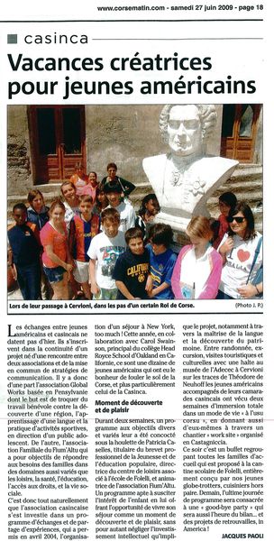 Vacances créatrices pour jeunes américains